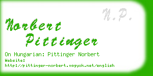 norbert pittinger business card